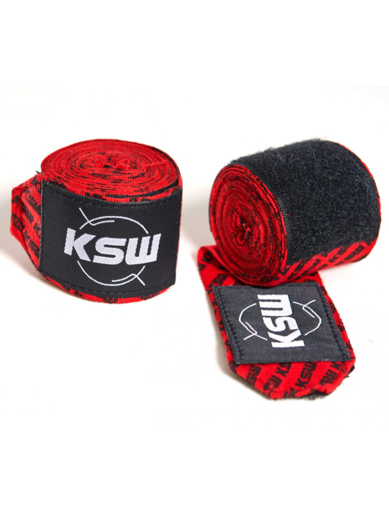 Bandaż bokserski czerwony KSW